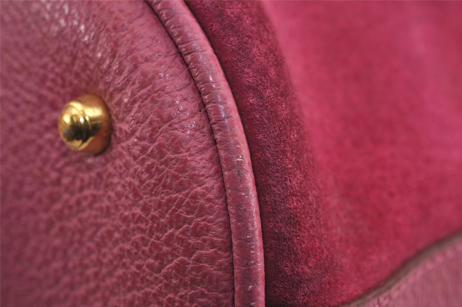 Authentic GUCCI Bamboo 2Way Hand Drawstring Bag Suede Leather Pink 6171J