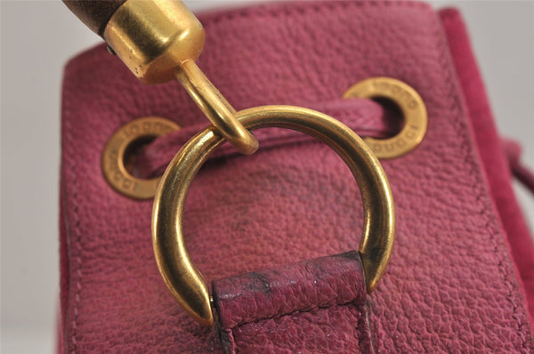 Authentic GUCCI Bamboo 2Way Hand Drawstring Bag Suede Leather Pink 6171J