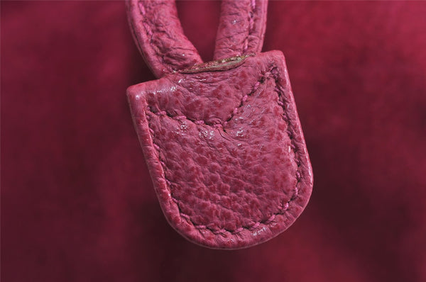 Authentic GUCCI Bamboo 2Way Hand Drawstring Bag Suede Leather Pink 6171J