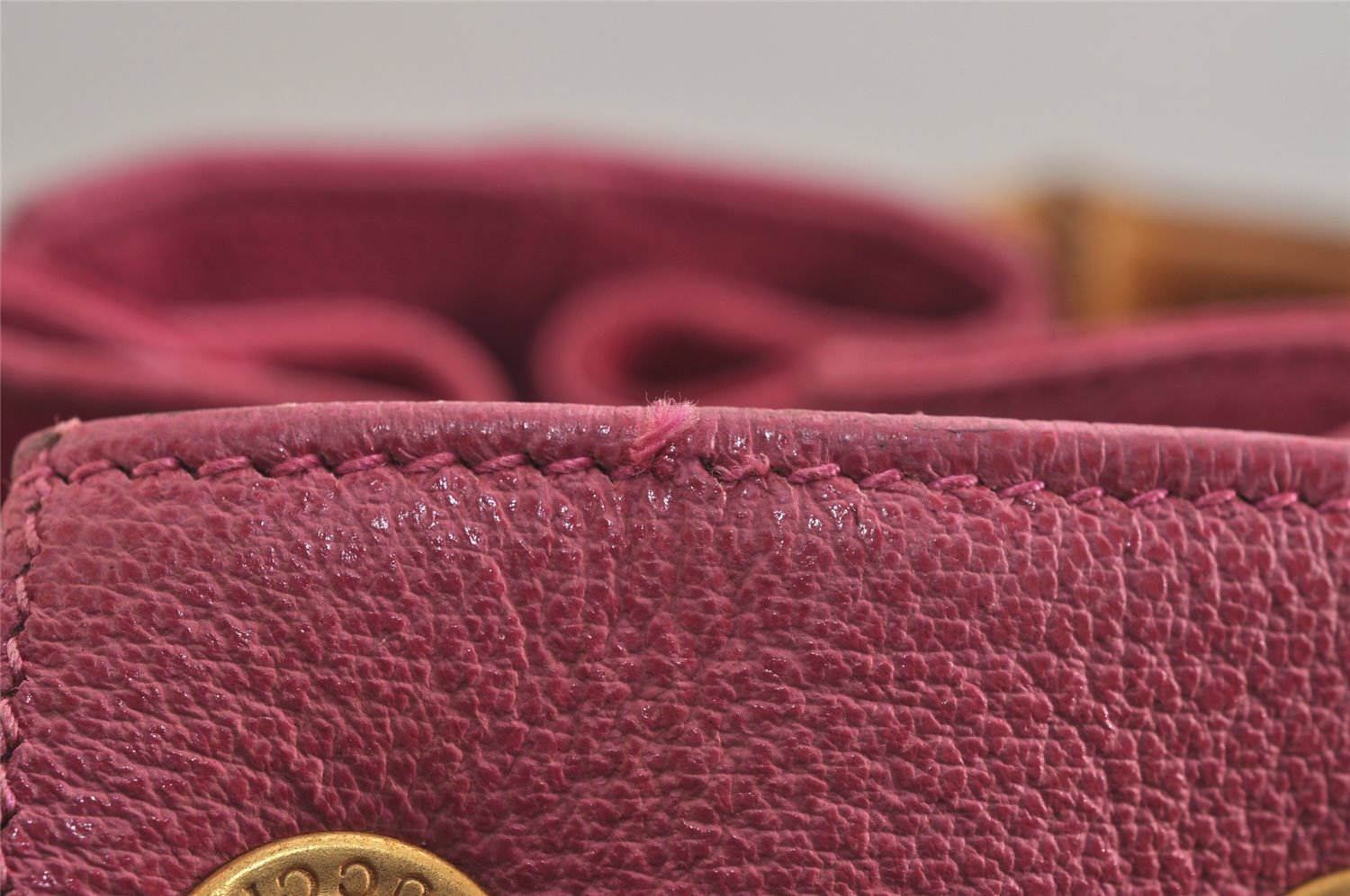 Authentic GUCCI Bamboo 2Way Hand Drawstring Bag Suede Leather Pink 6171J