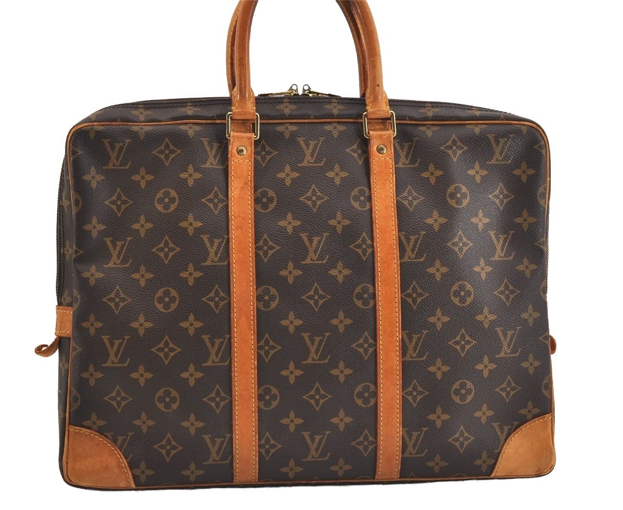 Authentic Louis Vuitton Monogram Porte Documents Voyage M53361 Briefcase 6172J