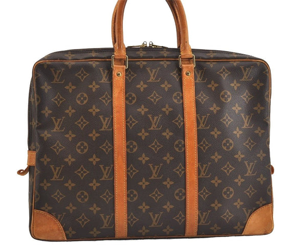 Authentic Louis Vuitton Monogram Porte Documents Voyage M53361 Briefcase 6172J