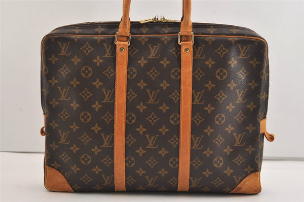 Authentic Louis Vuitton Monogram Porte Documents Voyage M53361 Briefcase 6172J