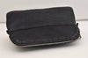 Authentic HERMES Bolide 25 Pouch Cosmetic Canvas Cotton Leather Black 6175J