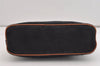 Authentic HERMES Bolide 25 Pouch Cosmetic Canvas Cotton Leather Black 6175J