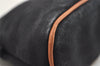 Authentic HERMES Bolide 25 Pouch Cosmetic Canvas Cotton Leather Black 6175J