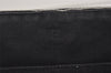 Authentic HERMES Bolide 25 Pouch Cosmetic Canvas Cotton Leather Black 6175J