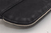 Authentic HERMES Bolide 25 Pouch Cosmetic Canvas Cotton Leather Black 6175J