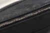 Authentic HERMES Bolide 25 Pouch Cosmetic Canvas Cotton Leather Black 6175J