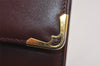 Authentic Cartier Must de Cartier Clutch Hand Bag Leather Bordeaux Red 6176J