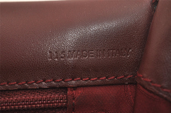 Authentic Cartier Must de Cartier Clutch Hand Bag Leather Bordeaux Red 6176J