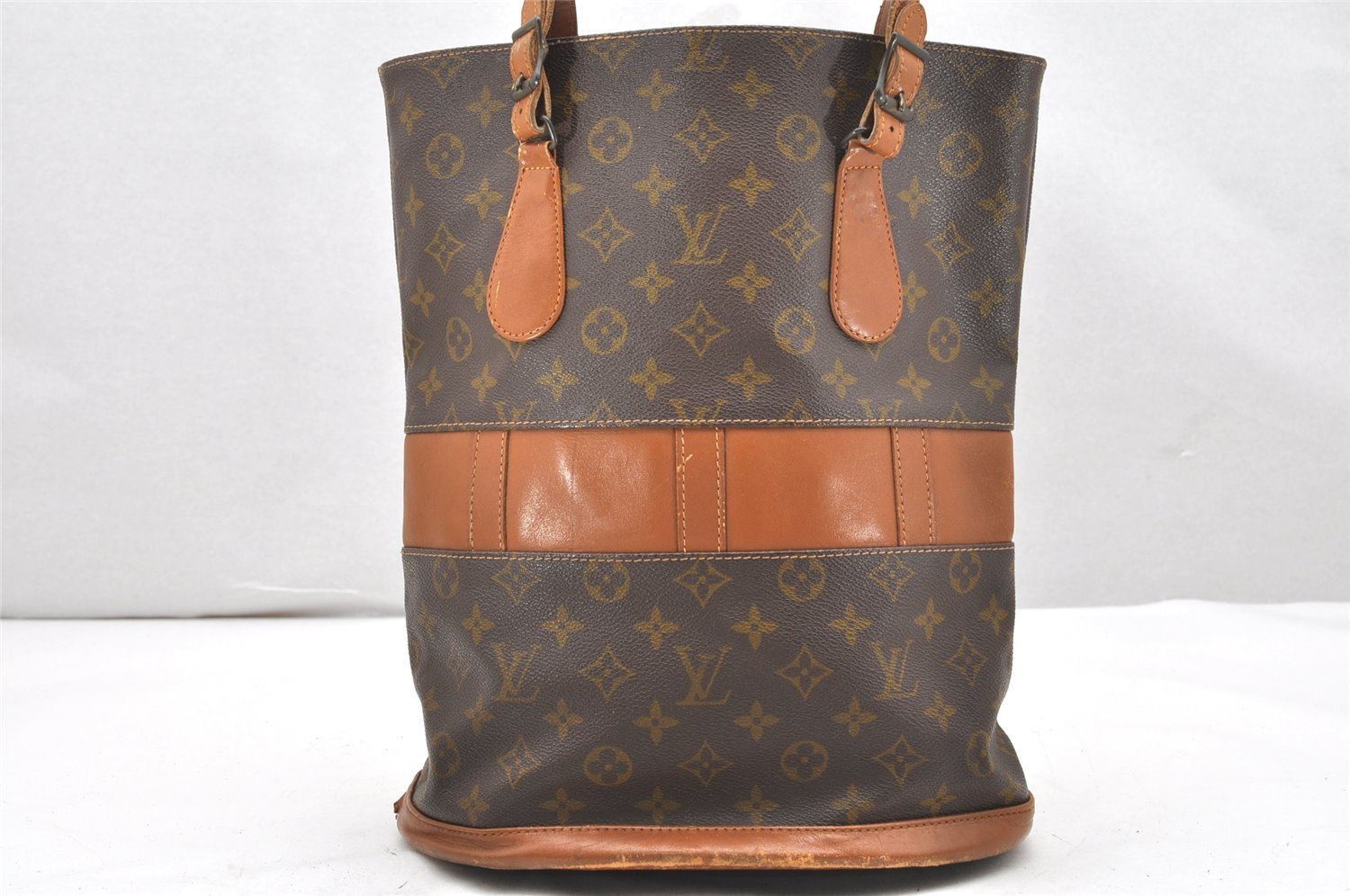 Authentic Louis Vuitton Monogram Bucket GM Shoulder Bag T42236 USA Model 6176K