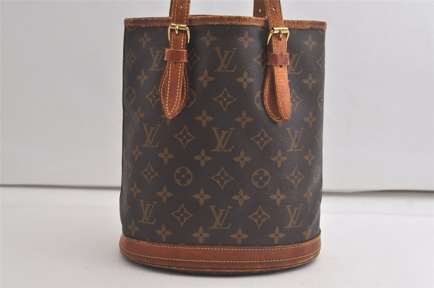 Authentic Louis Vuitton Monogram Bucket PM Shoulder Tote Bag M42238 LV 6177K