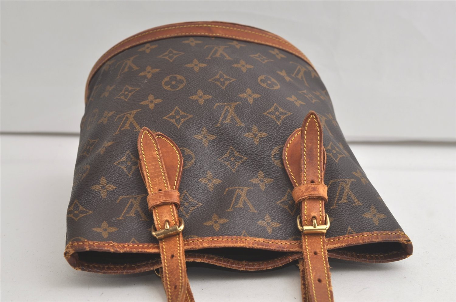 Authentic Louis Vuitton Monogram Bucket PM Shoulder Tote Bag M42238 LV 6177K