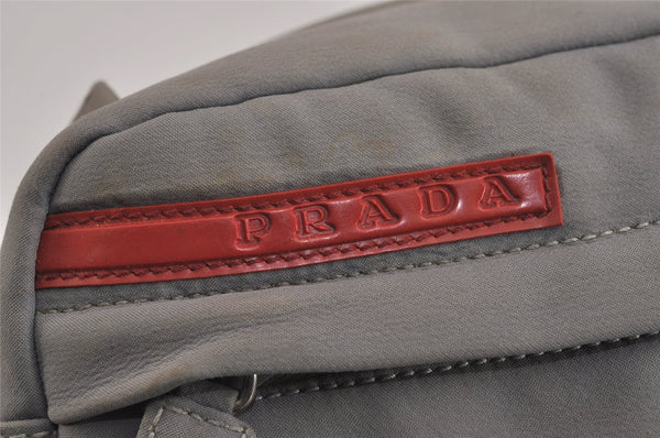 Authentic PRADA Vintage Sports Nylon Waist Body Bag Purse Gray 6178J