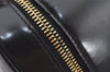 Authentic GUCCI Bamboo 2Way Shoulder Vanity Bag Enamel Black Junk 6179J