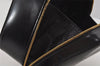 Authentic GUCCI Bamboo 2Way Shoulder Vanity Bag Enamel Black Junk 6179J