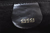 Authentic GUCCI Bamboo 2Way Shoulder Vanity Bag Enamel Black Junk 6179J