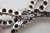 Authentic Christian Dior Ribbon Rinestone Chain Bracelet Silver Tone Pink 6179K