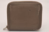 Authentic HERMES Azap Silk In Compact Wallet Coin Purse Leather Gray Brown 6180J