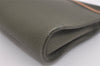 Authentic Christian Dior Vintage Clutch Hand Bag Purse Leather Khaki CD 6182J