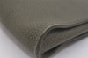 Authentic Christian Dior Vintage Clutch Hand Bag Purse Leather Khaki CD 6182J