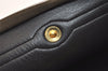 Authentic Christian Dior Vintage Clutch Hand Bag Purse Leather Khaki CD 6182J