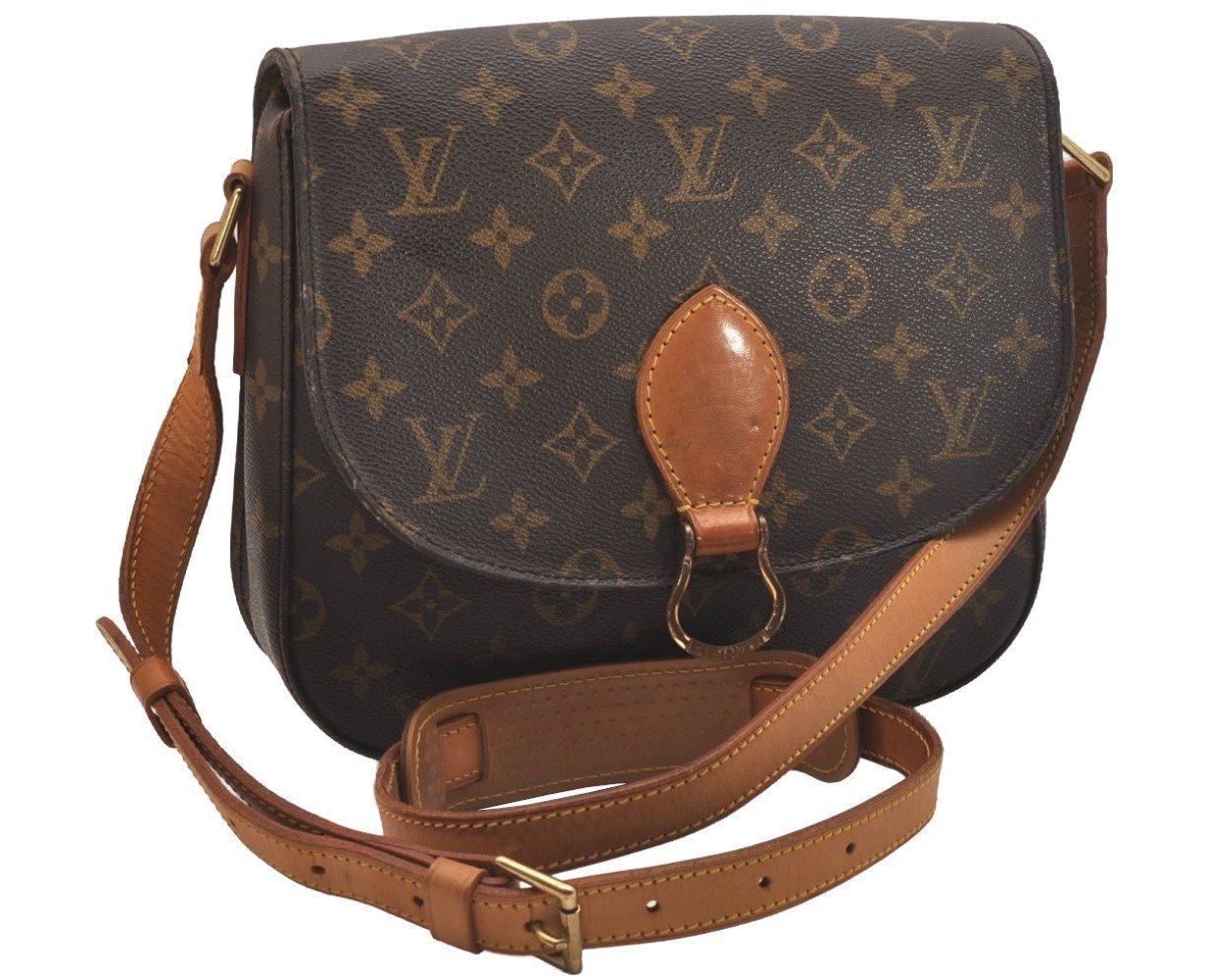 Authentic Louis Vuitton Monogram Saint Cloud GM M51242 Shoulder Cross Bag 6183J