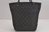 Authentic GUCCI Vintage Shoulder Tote Bag GG Canvas Leather 31244 Black 6184J