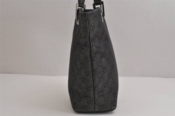 Authentic GUCCI Vintage Shoulder Tote Bag GG Canvas Leather 31244 Black 6184J