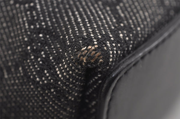 Authentic GUCCI Vintage Shoulder Tote Bag GG Canvas Leather 31244 Black 6184J