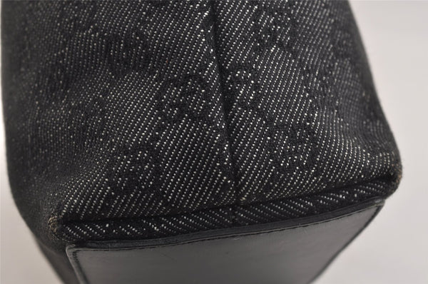 Authentic GUCCI Vintage Shoulder Tote Bag GG Canvas Leather 31244 Black 6184J