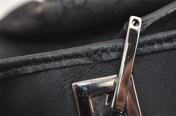 Authentic GUCCI Vintage Shoulder Tote Bag GG Canvas Leather 31244 Black 6184J