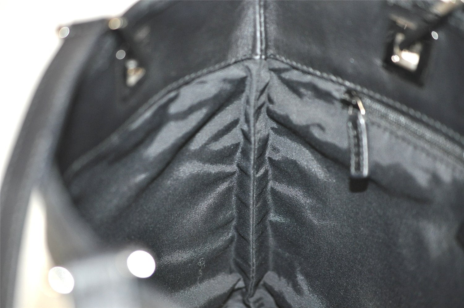 Authentic GUCCI Vintage Shoulder Tote Bag GG Canvas Leather 31244 Black 6184J