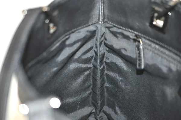 Authentic GUCCI Vintage Shoulder Tote Bag GG Canvas Leather 31244 Black 6184J