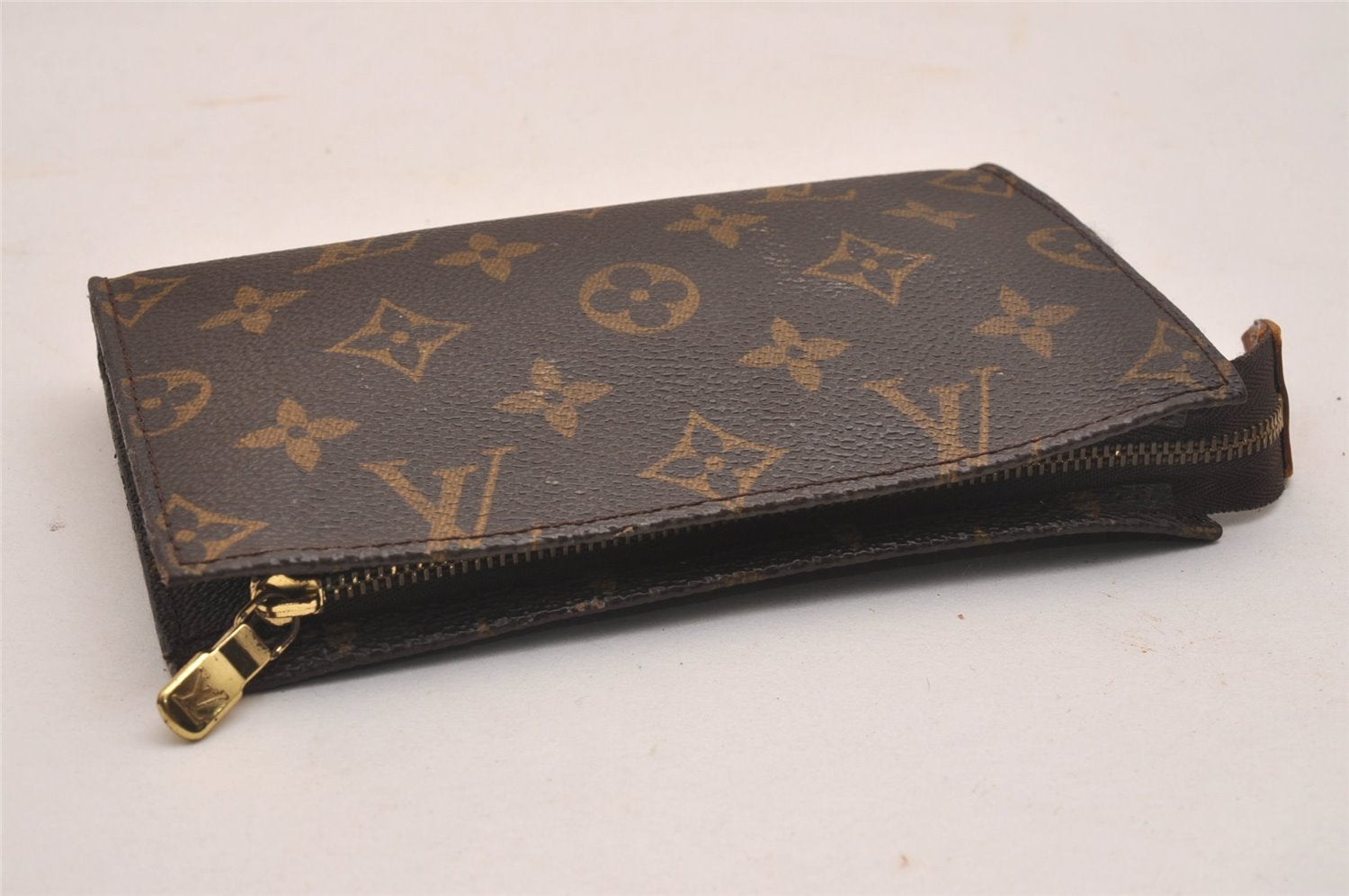 Authentic Louis Vuitton Monogram Pouch For Bucket PM LV Junk 6186J