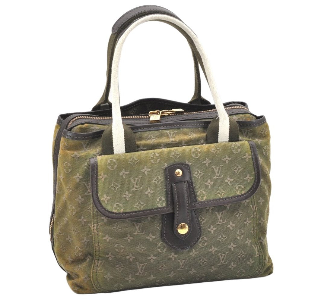 Auth Louis Vuitton Monogram Mini Sac Marie Kate Hand Bag Green M92507 LV 6188K