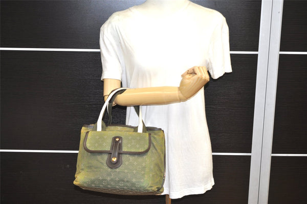 Auth Louis Vuitton Monogram Mini Sac Marie Kate Hand Bag Green M92507 LV 6188K