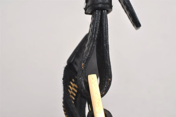 Authentic GUCCI Shoulder Cross Body Bag GG Canvas Leather 0014128 Black 6189J