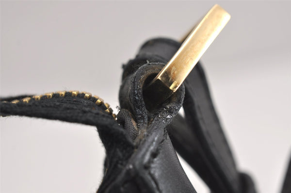 Authentic GUCCI Shoulder Cross Body Bag GG Canvas Leather 0014128 Black 6189J