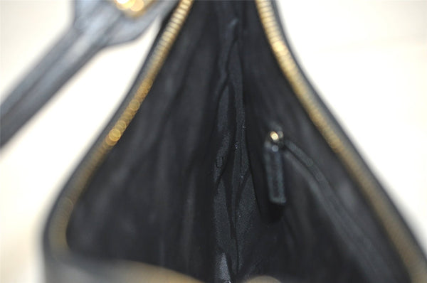 Authentic GUCCI Shoulder Cross Body Bag GG Canvas Leather 0014128 Black 6189J