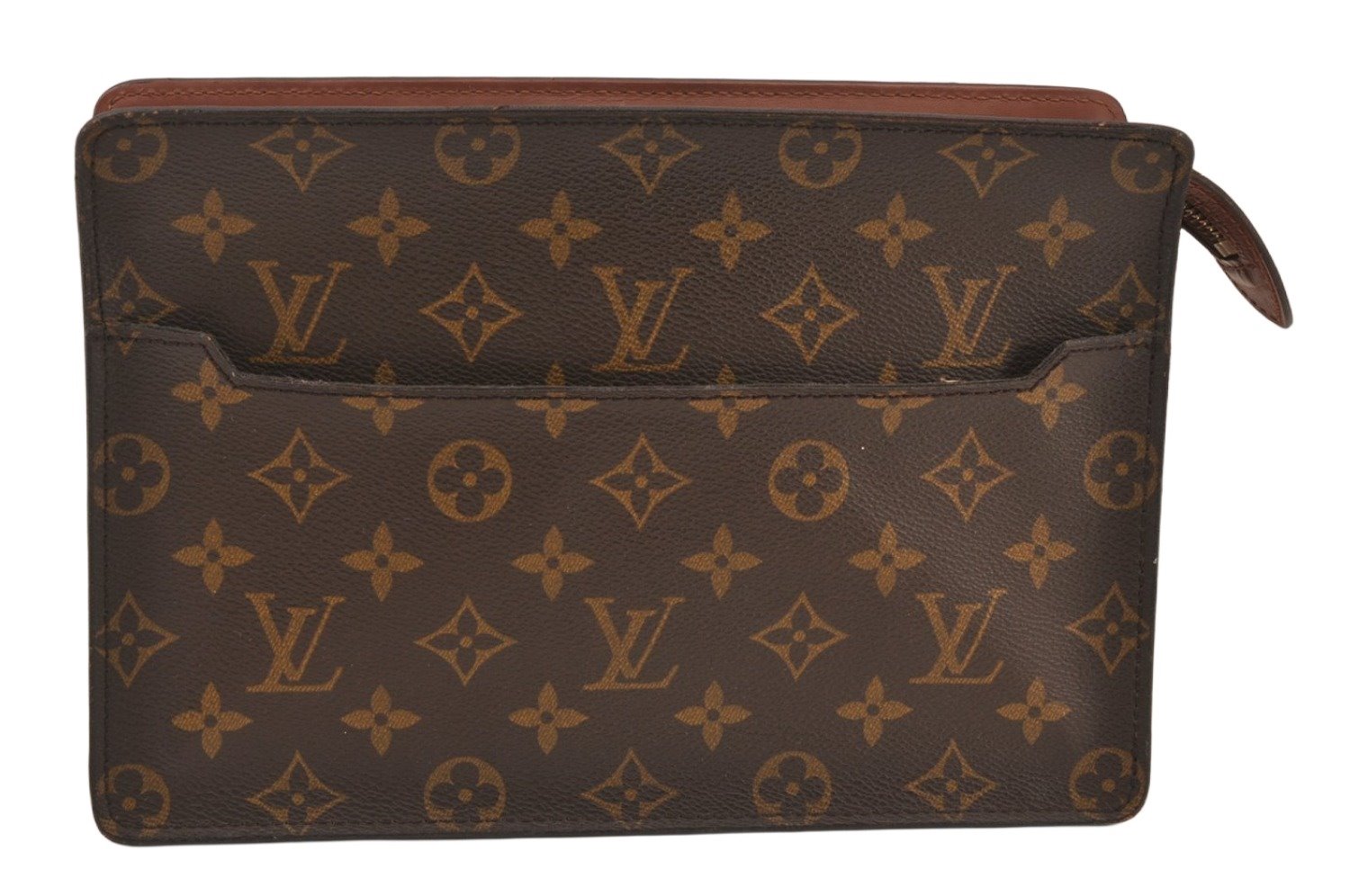 Authentic Louis Vuitton Monogram Pochette Homme Clutch Hand Bag M51795 LV 6189K