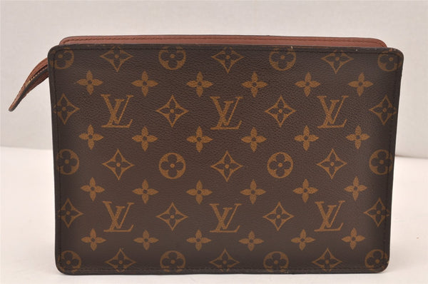 Authentic Louis Vuitton Monogram Pochette Homme Clutch Hand Bag M51795 LV 6189K