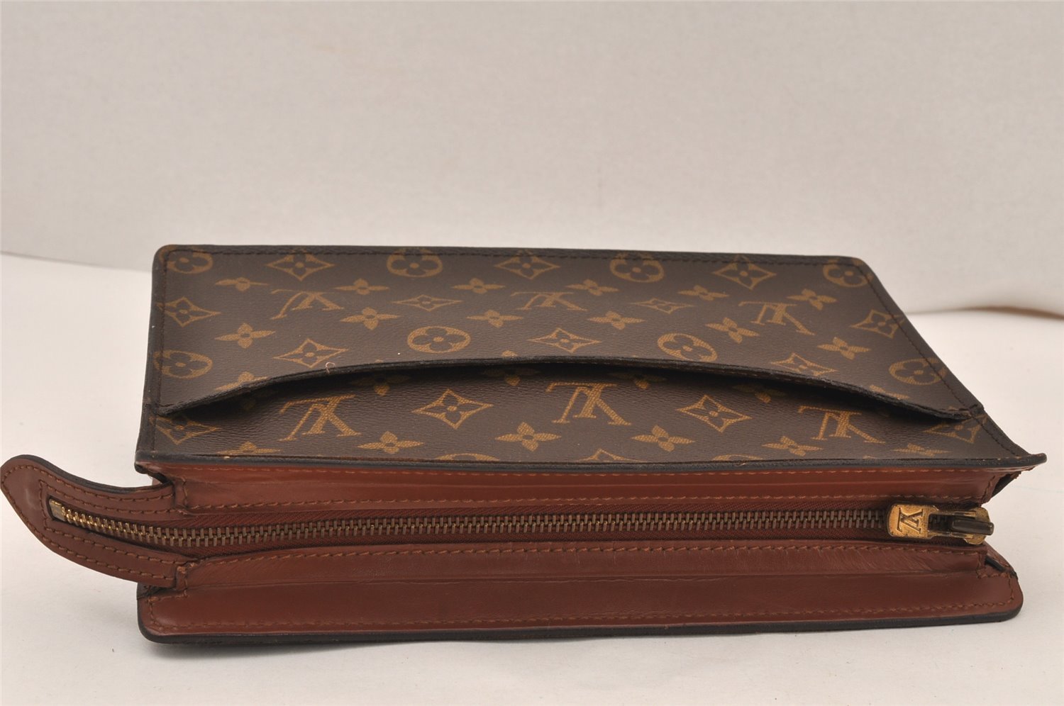 Authentic Louis Vuitton Monogram Pochette Homme Clutch Hand Bag M51795 LV 6189K