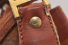 Authentic MCM Visetos Leather Vintage Shoulder Drawstring Bag Purse Brown 6190J