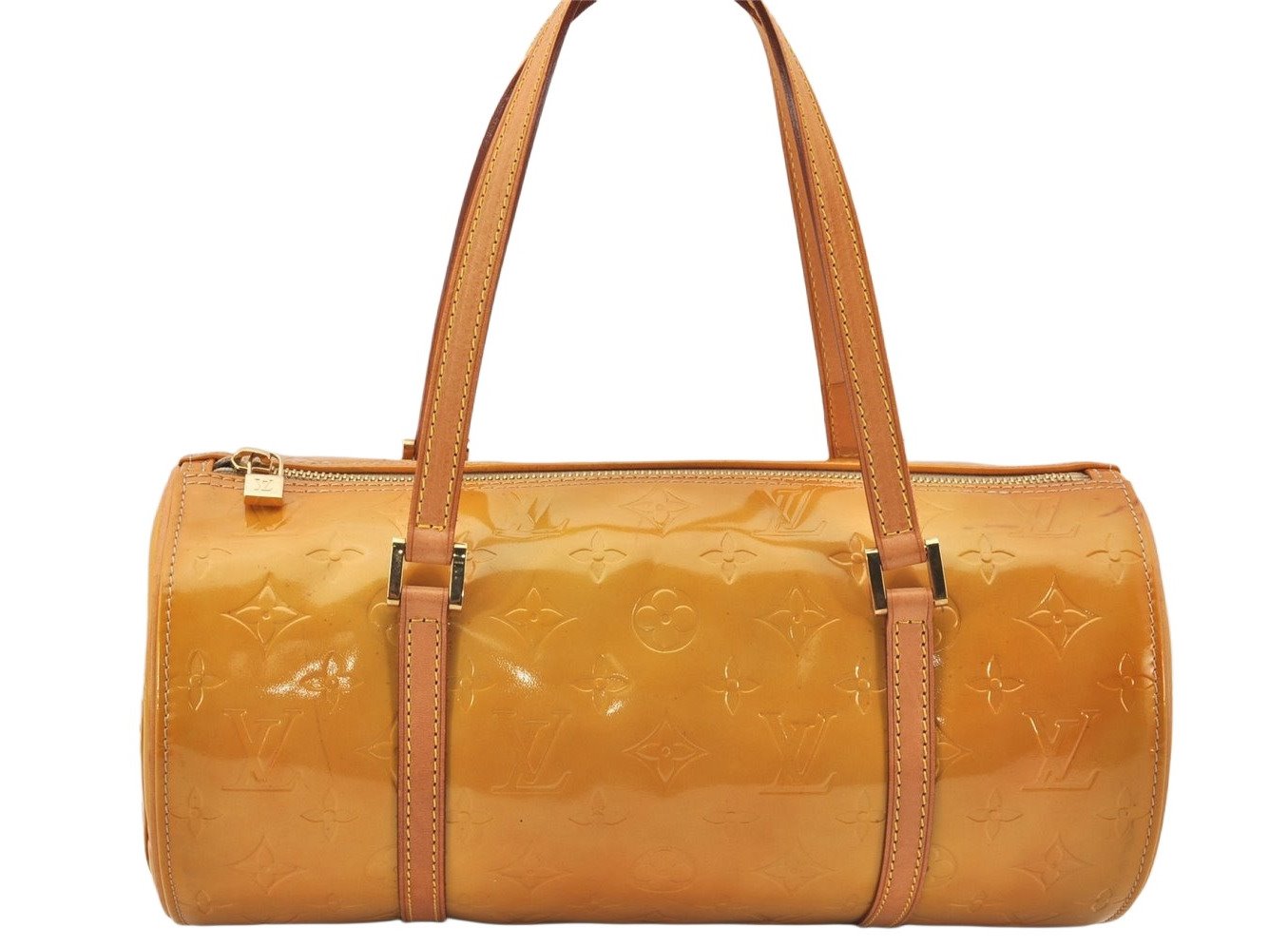 Authentic Louis Vuitton Vernis Bedford Hand Bag Yellow Beige M91006 LV 6190K