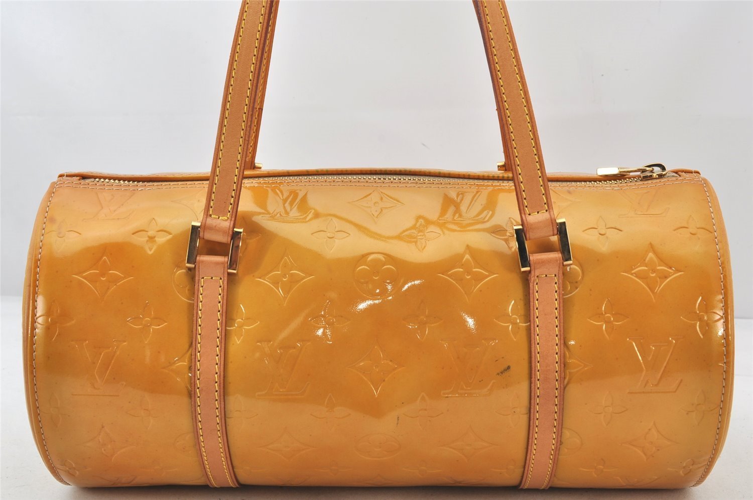 Authentic Louis Vuitton Vernis Bedford Hand Bag Yellow Beige M91006 LV 6190K