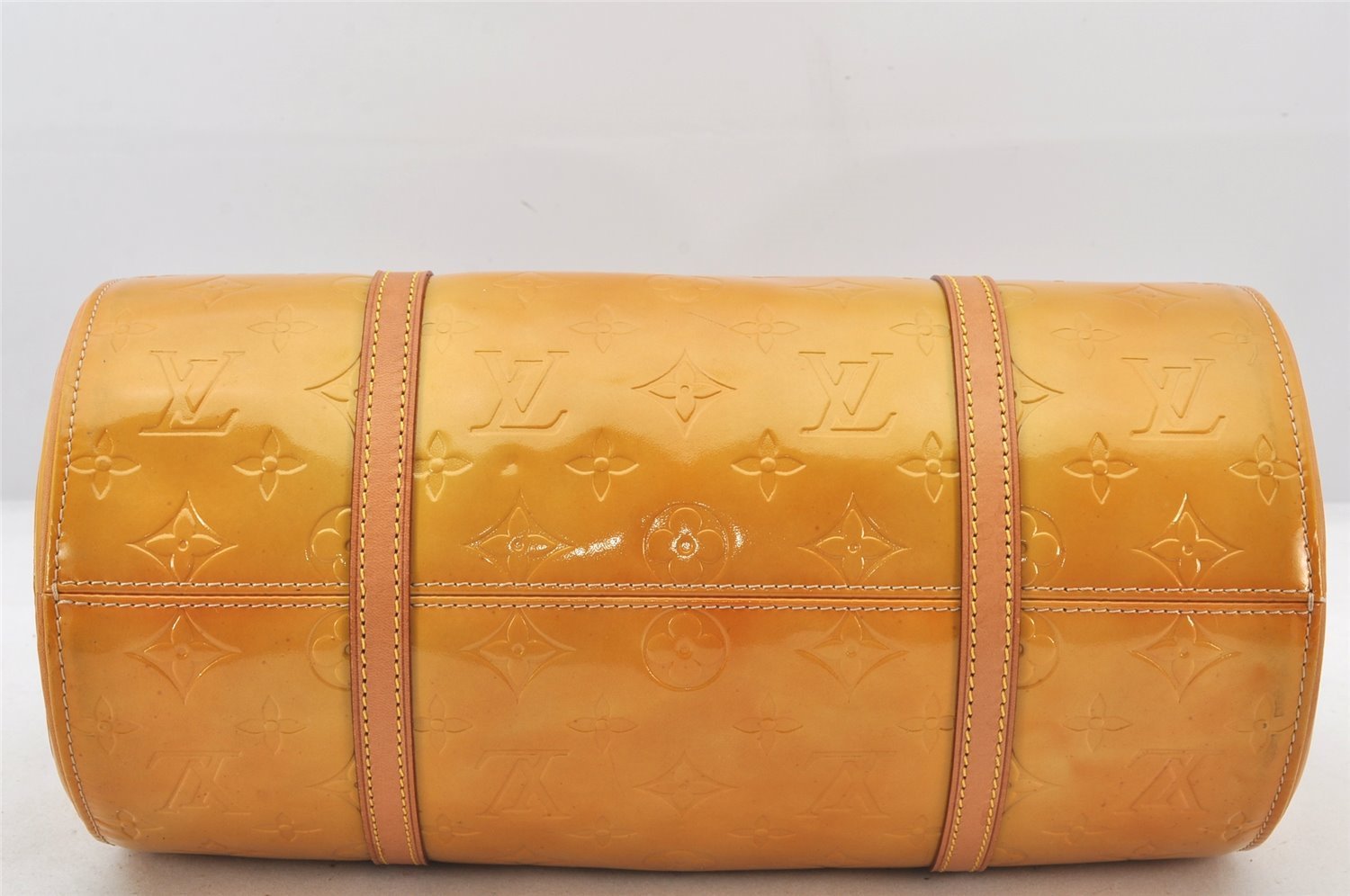 Authentic Louis Vuitton Vernis Bedford Hand Bag Yellow Beige M91006 LV 6190K