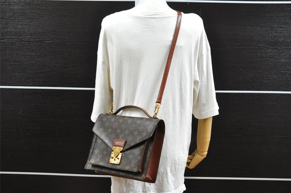 Authentic Louis Vuitton Monogram Monceau 2Way Shoulder Hand Bag M51185 LV 6191I