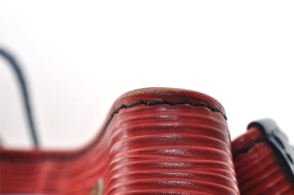 Authentic Louis Vuitton Epi Noe Bi-color Red x Blue M44084 Drawstring Bag 6192I